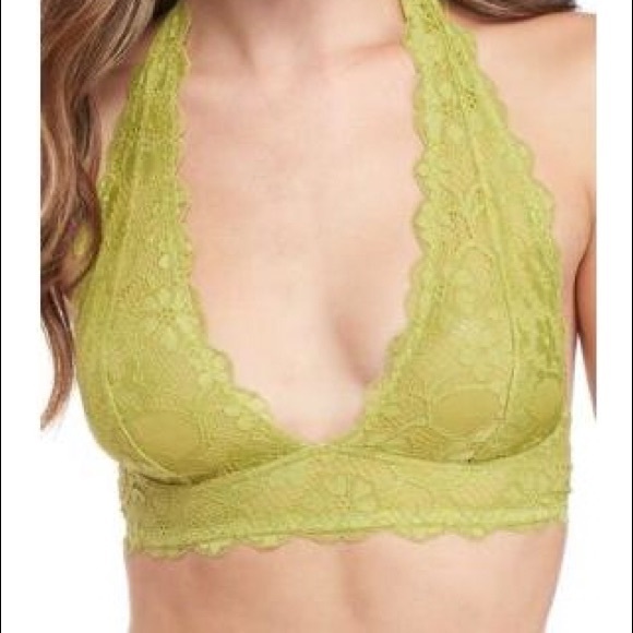 1 Left FREEPeople Galloon Lime Halter Bralette NWT - Picture 2 of 4